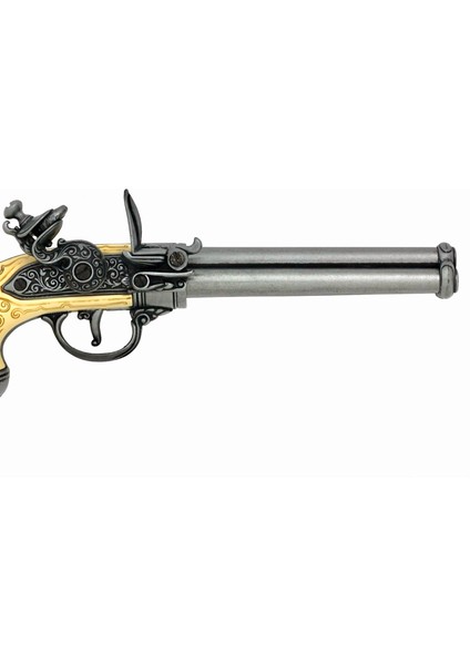 Denix Dekoratif Üç Namlulu Çakmaklı Tabanca, Italya 1680 modelleri