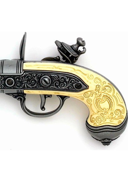 Denix Dekoratif Üç Namlulu Çakmaklı Tabanca, Italya 1680 indirimleri
