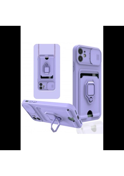 iPhone 11 Kılıf Zuma Kartvizitli Yüzüklü Silikon