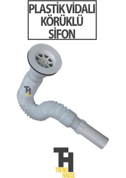 Körüklü Sifon Plastik Vidalı