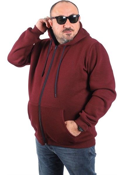 Mocgrande Büyük Beden Unisex Kapüşonlu 3ip Sweat 11701 Murdum