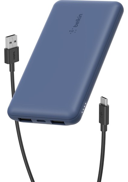 10000 Mah Powerbank, 15W Usb-C & 12W 2xusb, Mavi