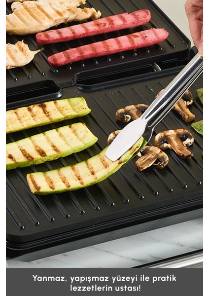 Zaman Ayarlı 2000W Inox 6 Dilim Izgara ve Tost Makinesi, Şık ve Kullanışlı Seçenek indirimleri