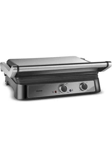 Zaman Ayarlı 2000W Inox 6 Dilim Izgara ve Tost Makinesi, Şık ve Kullanışlı Seçenek