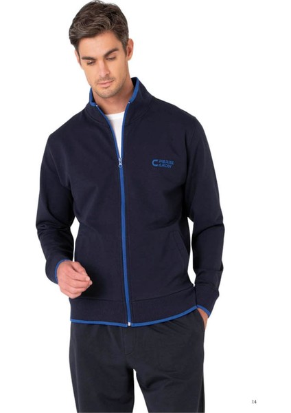 7120 Erkek Lacivert Uzun Kollu Dik Yaka Eşofman Takımı