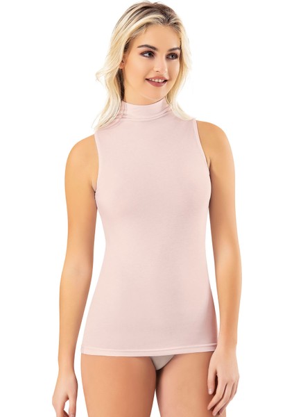 Incili Kadın Atlet Sıfır Kol Balıkçı Yaka Modal