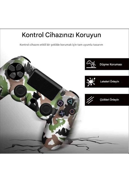 Ps5 Dualsense Uyumlu Kamuflaj Desenli Koruyucu Silikon Kılıf + Analog Silikon Koruyucu modelleri