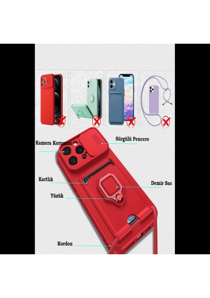 iPhone 15 Kılıf Zuma Kartvizitli Yüzüklü Silikon fiyatları