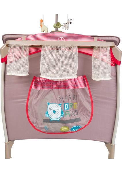 Kanz Hamburg 70X110CM Dönenceli Oyun Parkı Seyahat Yatağı - Kırmızı fırsatları