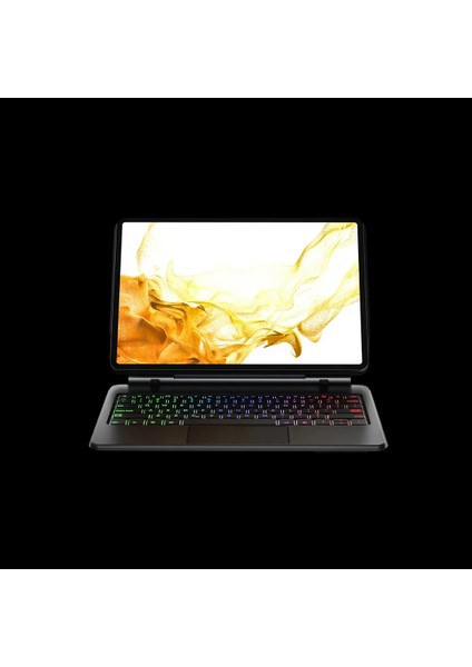 Samsung Galaxy T737 Tab S7 Fe 12.4 Kılıf Eternal Ledli Klavyeli Tablet Kılıfı - Siyah