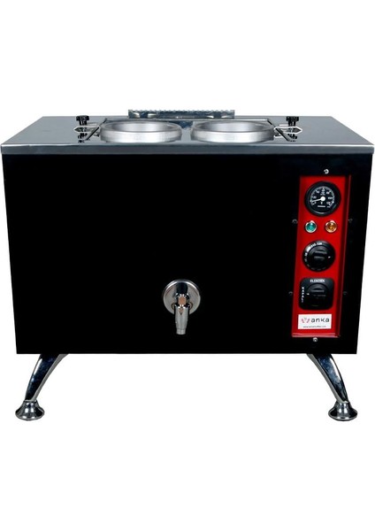 Pro Elektrikli Full Otomatik Çay Kazanı 2 Demlikli 20 Litre Siyah