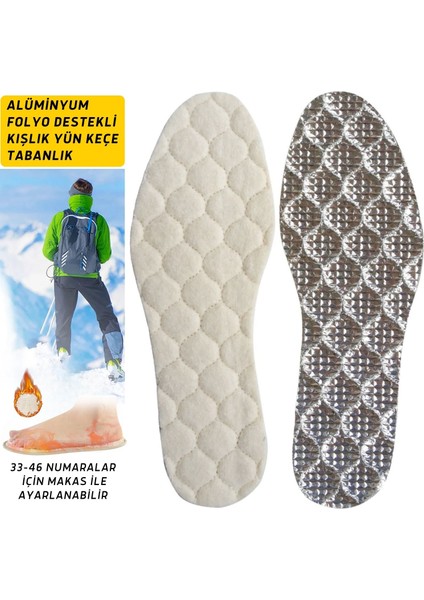Termal Keçe Konfor Tabanlık, Alüminyum Folyo Isı Yalıtımlı Kışlık Rahat Ayakkabı Tabanı, 1 Çift, Botlar Için Uygun, Ayakkabı Daraltmayan Iç Taban fırsatları