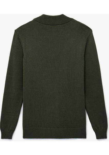 Pamuklu Uzun Kollu Yarım Fermuarlı Triko Kazak fiyatları