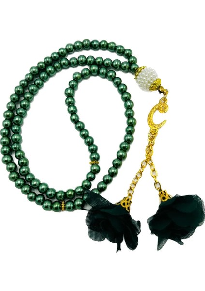 10 Adet Karışık Renk Güllü 99'lu Cam Inci Namaz Tesbihi ( Mevlit-Sünnet-Hac-Umre)