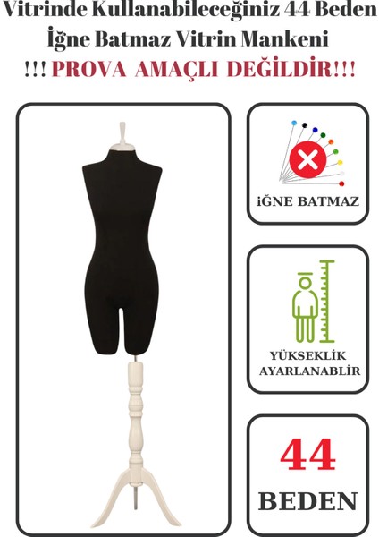 44 Beden Iğne Batmaz Vitrin ve Fotoğraf Çekimi Için Pantolon Giyebilen Terzi Vitrin Mankeni