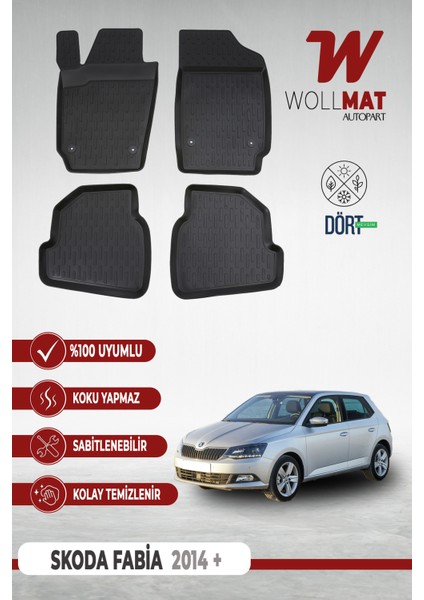 Skoda Fabia Paspas 2014 Sonrası 3D Havuzlu Paspas Seti