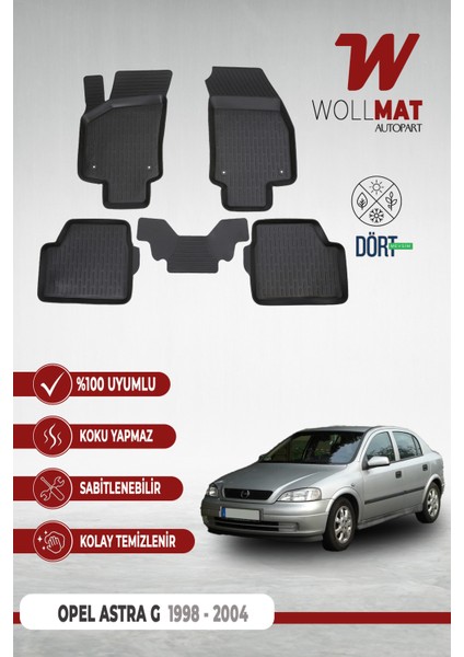 Opel Astra G Sedan Paspas 1998 2006 Arası Uyumlu 3D Havuzlu Paspas Seti