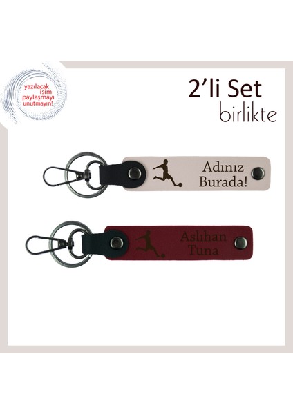 Futbol Figürlü Mezuniyet Hediye Seçeneği, Kız Sporcuya Kişisel Anahtarlık, Pudra-Bordo