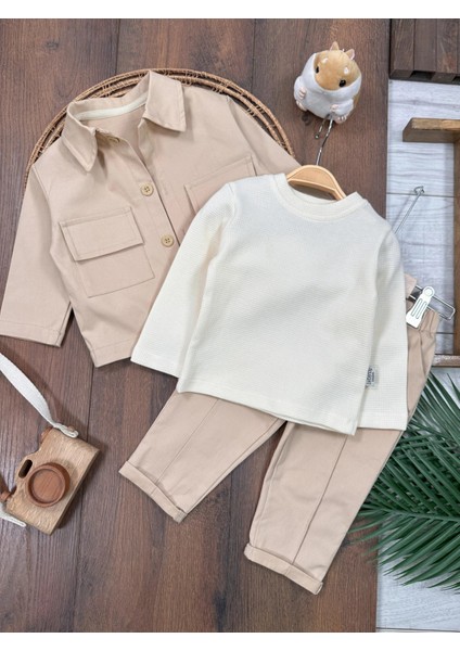 Gabardin Likralı Pamuklu Sweatshirt Premium Kalite 3 Lü Erkek Bebek Takım fiyatları