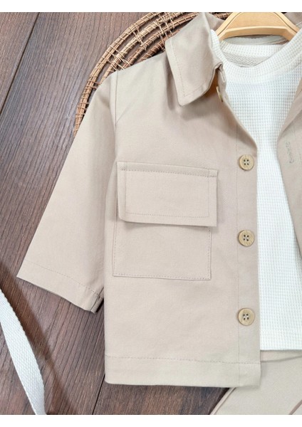 Gabardin Likralı Pamuklu Sweatshirt Premium Kalite 3 Lü Erkek Bebek Takım indirimleri