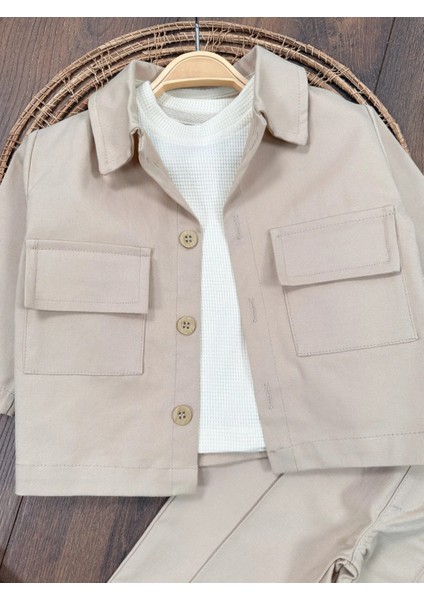 Gabardin Likralı Pamuklu Sweatshirt Premium Kalite 3 Lü Erkek Bebek Takım