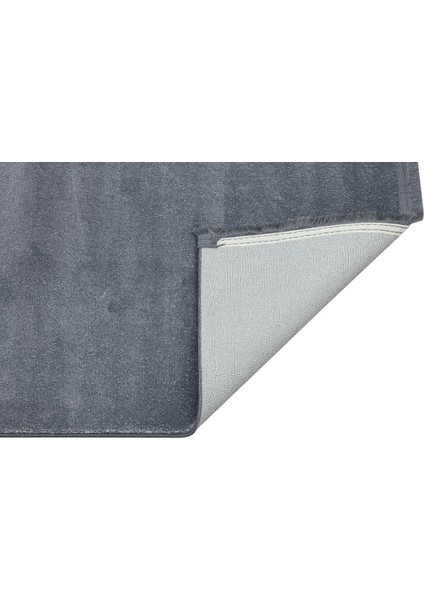 Yoga 5014 Antrasit - Kaymaz Yıkanabilir Halı | Yumuşak Dokulu Düz Renk Halı modelleri