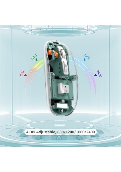 M133 Şeffaf Kablosuz Bluetooth Mouse Üç Modlu Sessiz Şarj Edilebilir fırsatları