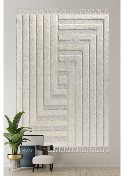 Mılan Krem Krem Yumuşak Bukleli ve Havlı Iskandinav Makine Dokuma Halı fiyatları