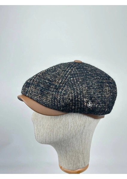 Kışlık Kaşe Kumaş Kasket Şapka – Klasik Desenli Model