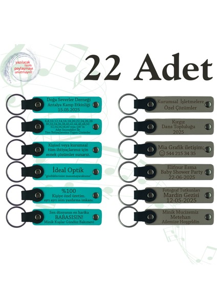 K Turkuaz & Kül Gri, 22’li Set, Tarih ve Isimli Deri Hatıra, Nişan Merasimlerine Değer Katan Hediye