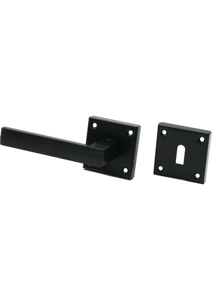 4 Takım Pratik Lama Oda Siyah Rozetli Kapı Kolu (5263)