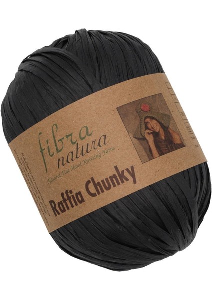 Raffia Chunky El Örgü Ipliği 100GR 120MT 114-22 Siyah - 1 Adet