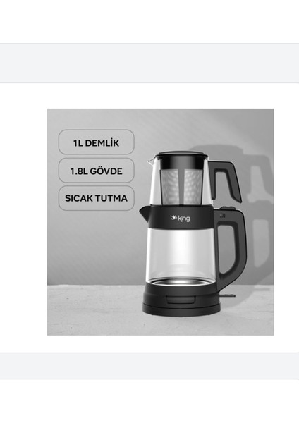 KCM330 Cam Çay Makinesi Siyah - Şık ve Pratik Çay Demleme Cihazı fırsatları