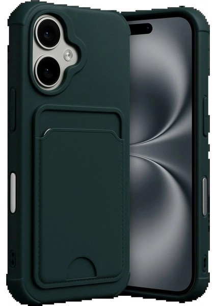 Apple iPhone 17 Kelvin Kartvizitli Silikon - Koyu Yeşil modelleri