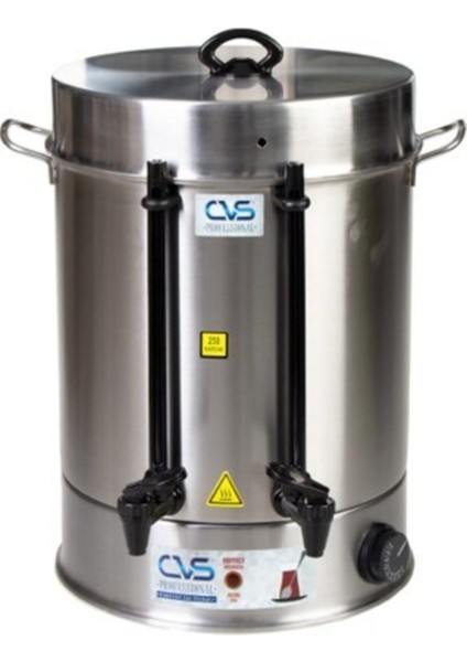 Elektrikli Çift Musluk Çay Otomatı, Semaver Makinesi, Gümüş, 160 Bardak Kapasiteli