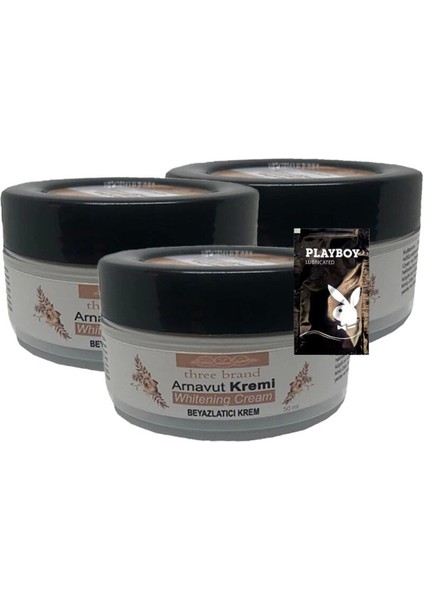 Arnavut Kremi 3X50 ml Cilt Renk Açıcı Masaj Bakım Kremi 1 Adet Jel ile