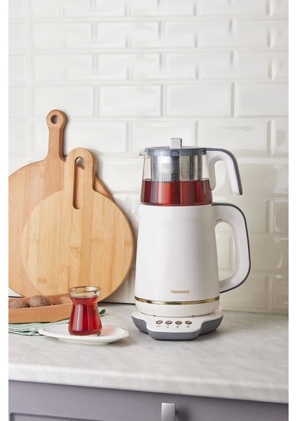 1760 Saat Konuşan Krem Altın Renkli Çay Makinesi, Şık ve Kullanışlı Tasarım