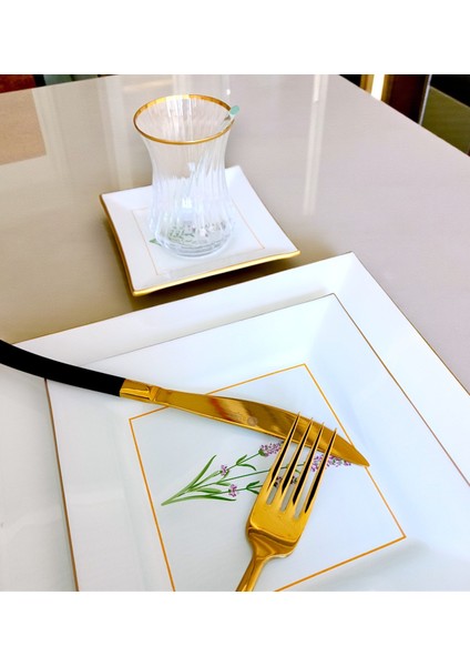 Calabra Kare Opal 34 Parça Çay Pasta Ikram Takımı modelleri