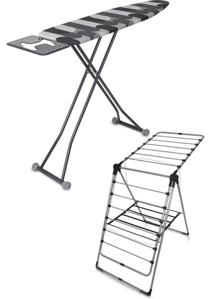 Hely Ütü Masası Ironika Extra Kalın Borulu Kurutmalık Set