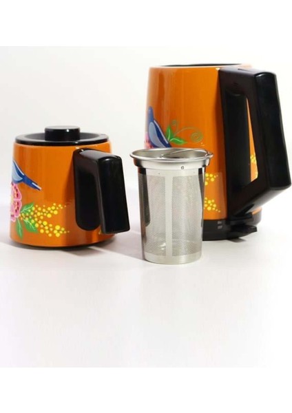 El Boyama Kuş Desenli Çay Makinesi, Şık ve Renkli Ev Dekorasyonu modelleri