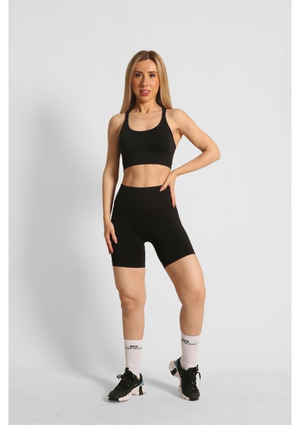 Ntb Toparlayıcı Terletmez Esnek Kumaş Push-Up Büzgüsüz Kısa Tayt Black Color fiyatları