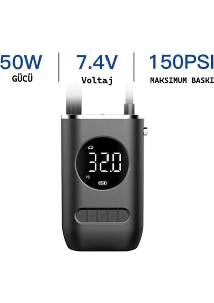 Taşınabilir Şarjlı 150PSI Hava Pompası fırsatları