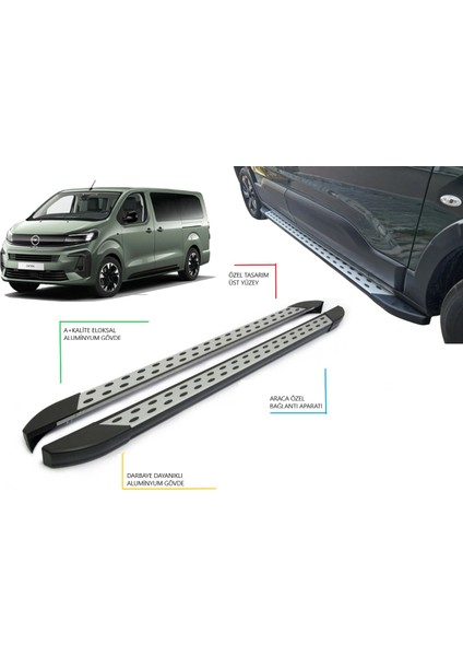 Zafira Life Camlı Van Xl Uzun Şase Noktalı Yan Basamak 2019 2020 2021 2022 2023 2024 2025 2026 2027