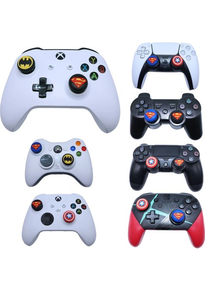 Circle Desenli Ps3-Ps4-Ps5 -Xbox 360-XBOX S-Xbox x Uyumlu Analog Koruyucu-2 Adet modelleri