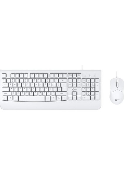 Lecoo Q USB Kablolu Beyaz Klavye/mouse Set CM105