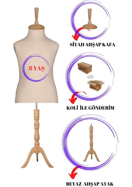 8 Yaş Iğne Batabilen Çocuk Terzi Mankeni Prova Mankeni Vitrin Mankeni fiyatları