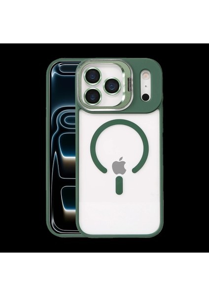 Apple iPhone 17 Pro Remim Lensli Magsafe Standlı Kapak