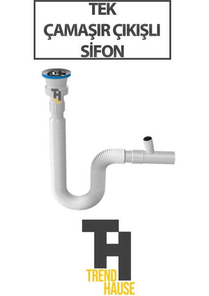 Tek Çamaşır Çıkışlı Sifon