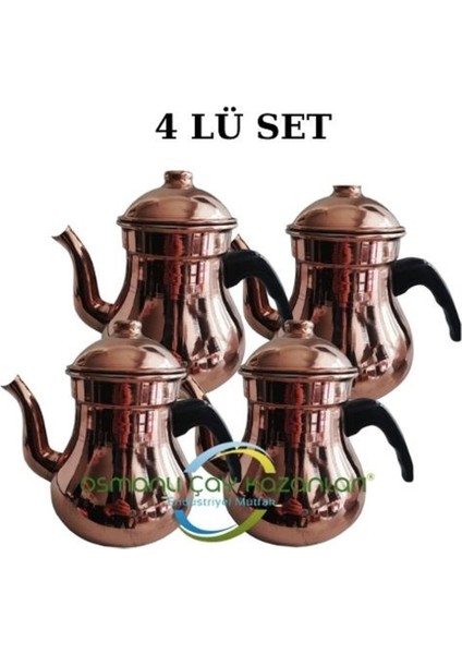 4'lü Osmanlı Armut Modeli Metal Demlik Seti, Şık ve Kullanışlı Kahveci Aksesuarları