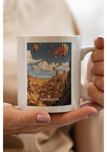 Cappadocia- Kapadokya Baskılı Premium Kupa Bardak
